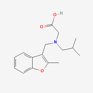 molecular formula C16H21NO3 B7627659 2-[(2-Methyl-1-benzofuran-3-yl)methyl-(2-methylpropyl)amino]acetic acid 