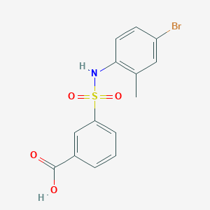 molecular formula C14H12BrNO4S B7627674 3-[(4-Bromo-2-methylphenyl)sulfamoyl]benzoic acid 