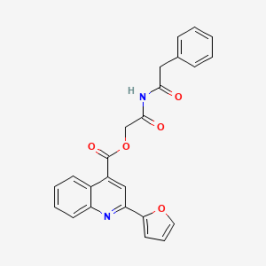 molecular formula C24H18N2O5 B7627689 [2-Oxo-2-[(2-phenylacetyl)amino]ethyl] 2-(furan-2-yl)quinoline-4-carboxylate 