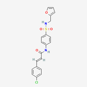 molecular formula C20H17ClN2O4S B7627695 (E)-3-(4-chlorophenyl)-N-[4-(furan-2-ylmethylsulfamoyl)phenyl]prop-2-enamide 