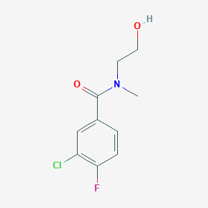 molecular formula C10H11ClFNO2 B7627698 3-chloro-4-fluoro-N-(2-hydroxyethyl)-N-methylbenzamide 