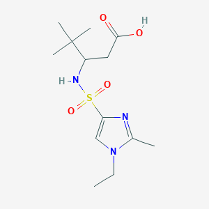 molecular formula C13H23N3O4S B7627722 3-[(1-Ethyl-2-methylimidazol-4-yl)sulfonylamino]-4,4-dimethylpentanoic acid 