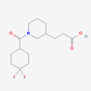 molecular formula C15H23F2NO3 B7627740 3-[1-(4,4-Difluorocyclohexanecarbonyl)piperidin-3-yl]propanoic acid 