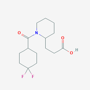 molecular formula C15H23F2NO3 B7627741 3-[1-(4,4-Difluorocyclohexanecarbonyl)piperidin-2-yl]propanoic acid 