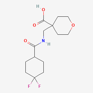 4-[[(4,4-Difluorocyclohexanecarbonyl)amino]methyl]oxane-4-carboxylic acid