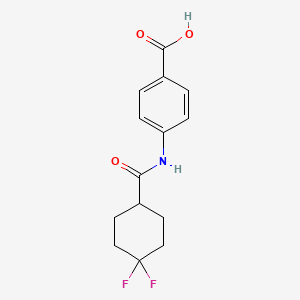 molecular formula C14H15F2NO3 B7627759 4-[(4,4-Difluorocyclohexanecarbonyl)amino]benzoic acid 