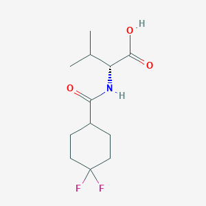 molecular formula C12H19F2NO3 B7627775 (2R)-2-[(4,4-difluorocyclohexanecarbonyl)amino]-3-methylbutanoic acid 