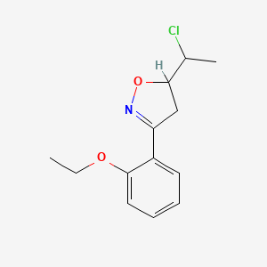 molecular formula C13H16ClNO2 B7627781 5-(1-Chloroethyl)-3-(2-ethoxyphenyl)-4,5-dihydro-1,2-oxazole 