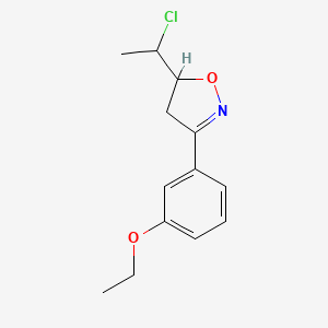 molecular formula C13H16ClNO2 B7627786 5-(1-Chloroethyl)-3-(3-ethoxyphenyl)-4,5-dihydro-1,2-oxazole 