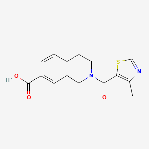 molecular formula C15H14N2O3S B7627805 2-(4-methyl-1,3-thiazole-5-carbonyl)-3,4-dihydro-1H-isoquinoline-7-carboxylic acid 