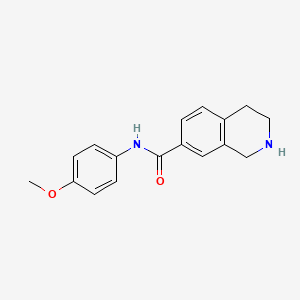 molecular formula C17H18N2O2 B7627812 N-(4-methoxyphenyl)-1,2,3,4-tetrahydroisoquinoline-7-carboxamide 