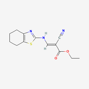 molecular formula C13H15N3O2S B7627831 ethyl (E)-2-cyano-3-(4,5,6,7-tetrahydro-1,3-benzothiazol-2-ylamino)prop-2-enoate 