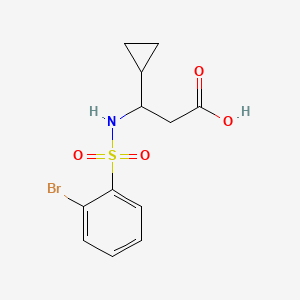 molecular formula C12H14BrNO4S B7627853 3-[(2-Bromophenyl)sulfonylamino]-3-cyclopropylpropanoic acid 