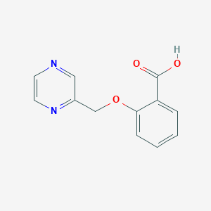 molecular formula C12H10N2O3 B7627866 2-(Pyrazin-2-ylmethoxy)benzoic acid 