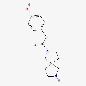 molecular formula C15H20N2O2 B7627872 1-(2,7-Diazaspiro[4.4]nonan-2-yl)-2-(4-hydroxyphenyl)ethanone 