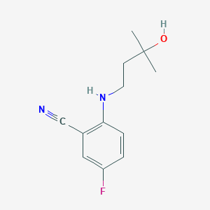 5-Fluoro-2-[(3-hydroxy-3-methylbutyl)amino]benzonitrile