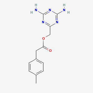 molecular formula C13H15N5O2 B7627914 (4,6-Diamino-1,3,5-triazin-2-yl)methyl 2-(4-methylphenyl)acetate 