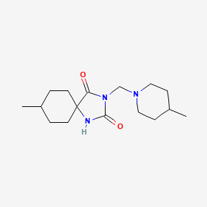 8-Methyl-3-[(4-methylpiperidin-1-yl)methyl]-1,3-diazaspiro[4.5]decane-2,4-dione