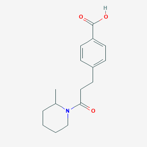 molecular formula C16H21NO3 B7627949 4-[3-(2-Methylpiperidin-1-yl)-3-oxopropyl]benzoic acid 