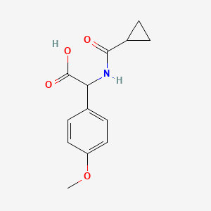 molecular formula C13H15NO4 B7627968 2-(Cyclopropanecarbonylamino)-2-(4-methoxyphenyl)acetic acid 