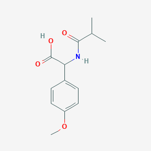 molecular formula C13H17NO4 B7627969 2-(4-Methoxyphenyl)-2-(2-methylpropanoylamino)acetic acid 