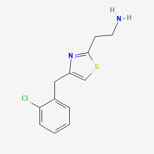 molecular formula C12H13ClN2S B7627971 2-[4-[(2-Chlorophenyl)methyl]-1,3-thiazol-2-yl]ethanamine 