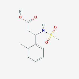 molecular formula C11H15NO4S B7627984 3-(Methanesulfonamido)-3-(2-methylphenyl)propanoic acid 