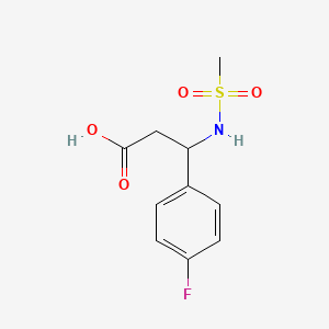 molecular formula C10H12FNO4S B7627991 3-(4-Fluorophenyl)-3-(methanesulfonamido)propanoic acid 