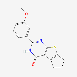 molecular formula C16H14N2O2S B7628017 10-(3-Methoxyphenyl)-7-thia-9,11-diazatricyclo[6.4.0.02,6]dodeca-1(8),2(6),9-trien-12-one 
