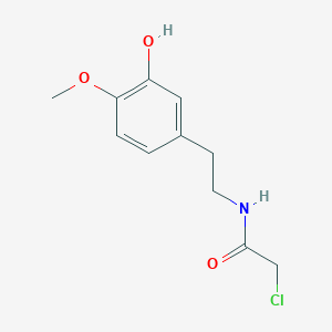 molecular formula C11H14ClNO3 B7628028 2-chloro-N-[2-(3-hydroxy-4-methoxyphenyl)ethyl]acetamide 