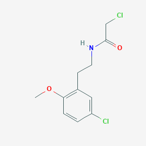 molecular formula C11H13Cl2NO2 B7628033 2-chloro-N-[2-(5-chloro-2-methoxyphenyl)ethyl]acetamide 