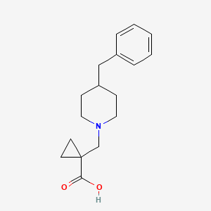 molecular formula C17H23NO2 B7628051 1-[(4-Benzylpiperidin-1-yl)methyl]cyclopropane-1-carboxylic acid 