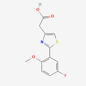 molecular formula C12H10FNO3S B7628059 2-[2-(5-Fluoro-2-methoxyphenyl)-1,3-thiazol-4-yl]acetic acid 