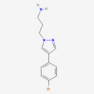 molecular formula C12H14BrN3 B7628071 3-[4-(4-Bromo-phenyl)-pyrazol-1-yl]-propylamine 