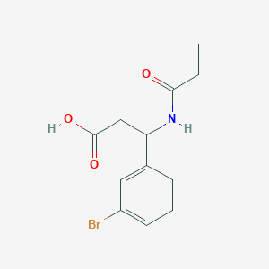 molecular formula C12H14BrNO3 B7628081 3-(3-Bromophenyl)-3-(propanoylamino)propanoic acid 