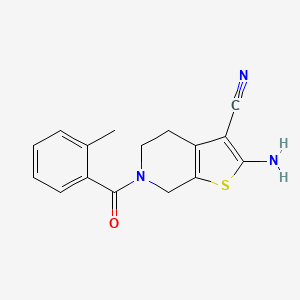 molecular formula C16H15N3OS B7628097 2-amino-6-(2-methylbenzoyl)-5,7-dihydro-4H-thieno[2,3-c]pyridine-3-carbonitrile 