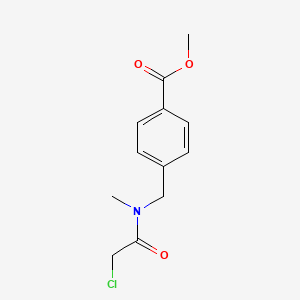 molecular formula C12H14ClNO3 B7628107 Methyl 4-[[(2-chloroacetyl)-methylamino]methyl]benzoate 