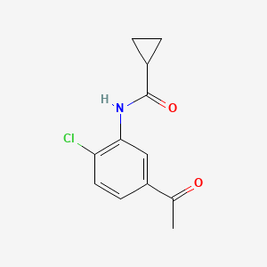 molecular formula C12H12ClNO2 B7628123 N-(5-acetyl-2-chlorophenyl)cyclopropanecarboxamide 