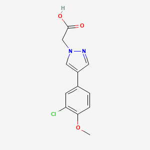 molecular formula C12H11ClN2O3 B7628138 2-[4-(3-Chloro-4-methoxyphenyl)pyrazol-1-yl]acetic acid 