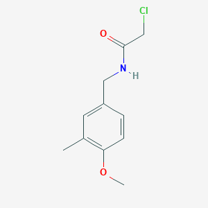 molecular formula C11H14ClNO2 B7628178 2-chloro-N-[(4-methoxy-3-methylphenyl)methyl]acetamide 