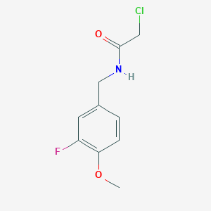 molecular formula C10H11ClFNO2 B7628206 2-chloro-N-[(3-fluoro-4-methoxyphenyl)methyl]acetamide 