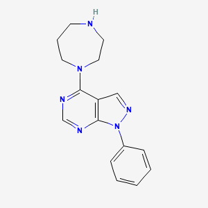 molecular formula C16H18N6 B7628268 4-(1,4-Diazepan-1-yl)-1-phenylpyrazolo[3,4-d]pyrimidine 