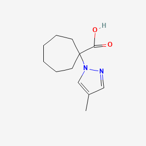 1-(4-Methylpyrazol-1-yl)cycloheptane-1-carboxylic acid
