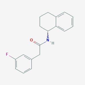 molecular formula C18H18FNO B7628342 2-(3-fluorophenyl)-N-[(1R)-1,2,3,4-tetrahydronaphthalen-1-yl]acetamide 