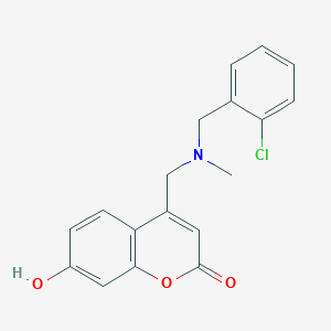 molecular formula C18H16ClNO3 B7628410 4-[[(2-Chlorophenyl)methyl-methylamino]methyl]-7-hydroxychromen-2-one 