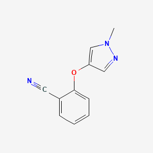 molecular formula C11H9N3O B7628423 2-(1-Methylpyrazol-4-yl)oxybenzonitrile 