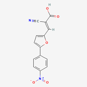 molecular formula C14H8N2O5 B7628440 (2E)-2-cyano-3-[5-(4-nitrophenyl)furan-2-yl]prop-2-enoic acid 