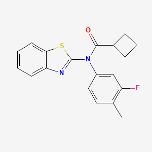 N-(1,3-benzothiazol-2-yl)-N-(3-fluoro-4-methylphenyl)cyclobutanecarboxamide