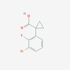 molecular formula C10H8BrFO2 B7628451 1-(3-Bromo-2-fluorophenyl)cyclopropane-1-carboxylic acid 
