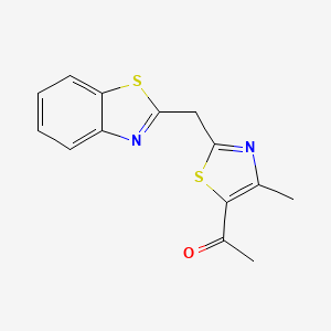 1-[2-(1,3-Benzothiazol-2-ylmethyl)-4-methyl-1,3-thiazol-5-yl]ethanone